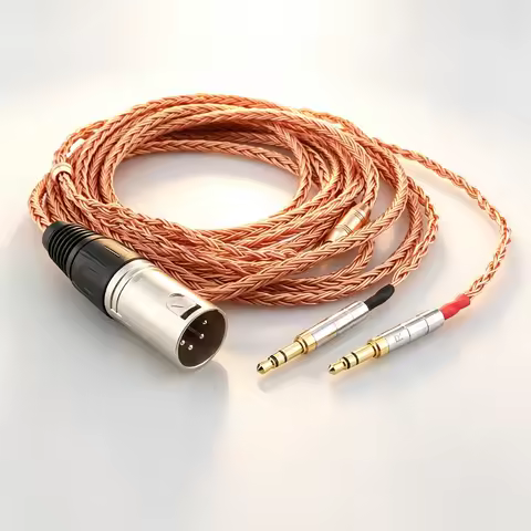 HiFi XLR 3.5/4.4mm 16 Cores 99% Pure 7N OCC Copper Headphone Cable for Hifiman Sundara Ananda HE1000