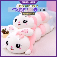 90cm/130cm Sleeping Rabbit Long Pillow Plushie Bunny Bolster Bantal Peluk Budak Comel Animal Doll An