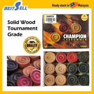 Champion Carrom Men Wooden Carrom Men  (High Grade Wooden Tournament Carrom Men) Buah Kayu Carrom