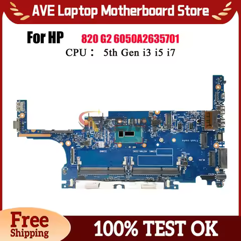 6050A2635701 For HP EliteBook 820 G2 Laptop Motherboard 781854-001 781858-601 With i5 i7 CPU DDR3 10