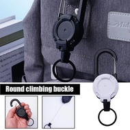 Outdoor Backpack Retractable Rope Carabiner Protable Anti-theft Tactical Keychain Key Storabge Ring Elastic Anti Lost Belt Buckle Easy Pull Wire Rope Buckle