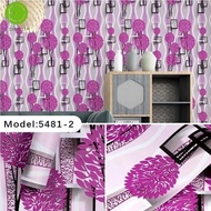 Wallpaper Sticker Dinding Kotak 3D Daun Ungu Panjang 10Meter x Lebar 45cm