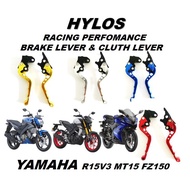 YAMAHA R15 / MT15 / FZ 150 HYLOS BRAKE & CLUTCH LEVER RACING ADJUSTABLE ALLOY R15V3 FZ150 BRAKE LEVE