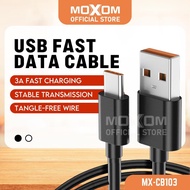 MOXOM USB Data Cable 3A Fast Charging Phone Kabel Micro Wire Android Caber Wayar Cas Telefon Type C 