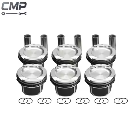 6Pcs N54B30 Pistons & Rings Set Φ84mm for BMW E60 E61 E71 E82 E90 E91 E92 E93 135i 335i 535i 740i X6
