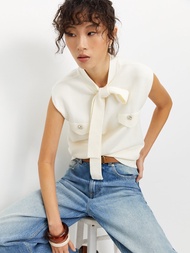 [Pomelo] เสื้อผูกโบว์ที่ด้านหน้า / Bow Tie-Front Top