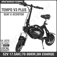 [LTA Approved] [In-Stock] ★ Tempo V3 Plus ★ Electric Scooter with seat/Samsung Battery/UL2272/PMD/52