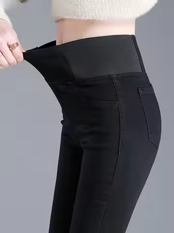Oversize 26-38 Black Skinny Pencil Jeans Women High Waist Slim Denim Pants Stretch Leggings Vaqueros