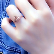 Fifanyi 585 Purple Gold Shiny Hollow Ring Plated 18K Color Gold Exquisite Temperament Rose Gold Ladi