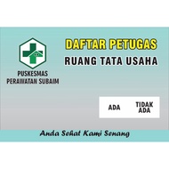 Acrylic Service Board 1 slot Officer Name