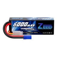 3S Lipo Battery 6000mAh 11.1V 80C Hard Case RC Battery with EC5 Plug for RC 1/8 1/10 Scale Vehicles 