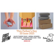 Fathers Day Gift Box | Black Tumeric Soap x 2 pcs + Herbal Wonder Soap x 2 pcs | Gift Box | Personal