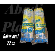 22oz Oval Plastic Cups 22oz Oval Cups, 50 Pieces
