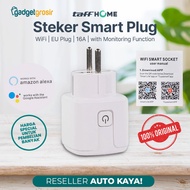 TaffHOME Smart Plug EU S21 WiFi 16A with Timer Power Monitoring Stop Kontak Round Plug 230V/16A Prog