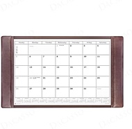 Dacasso 34” x 20” Chocolate Brown Leather Calendar Desk Pad w/Side Rails - Replaceable Insert - Executive Desk Surface Protector - Luxury Blotter for Writing