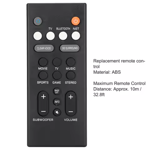 Remote Control ABS Speaker Replacement Controller for YAS-209 YAS-109 Speaker Replacement Controller