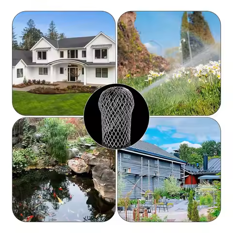 4 Pcs Gutter Downspout Guards 3.5 Inch Aluminum Leaf Filter Strainer Expandable Gutter Downspout Pro