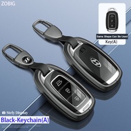 ZOBIG for Hyundai Key fob Cover Aluminium alloy Car Key Case Protector with Keychain Compatible with