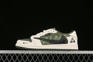 Travis Scott x Fragment Design x Air Jordan 1 Low OG SP AJ1 PALACE聯名 米綠黑勾 低幫文化休閑板鞋 XS2024 030648