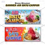 🔥FREE DESIGN🔥 Banner Air Batu Campur (ABC) - Tebal / Kalis Air / Tahan Lasak - Peniaga Penjual Air B