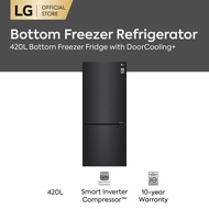 420L Bottom Freezer Fridge in Matte Black Finish