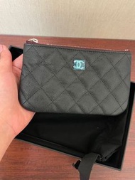 Chanel mini o case caviar pouch 黑色魚子醬