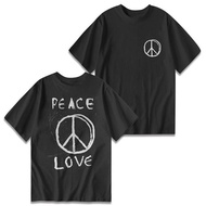 Peace Peace Peace | Peace Love Logo T-Shirt Distro Regular Graphic Distro | Unisex Cotton 24S
