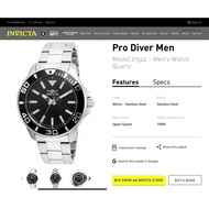 Original Invicta Watch for Men Pro Diver 21542 /46 mm with box from USA no paper bag