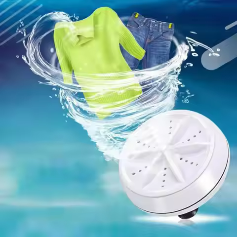 Ultrasonic Turbo Washing Machine Laundry Portable Travel Washer Air Bubble And Rotating Mini Washing