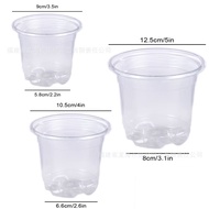 3.5/4/5 Inch Clear Nursery Pots Transparent Plastic Planter with Drainage Holes Seed Starting Pot Fl
