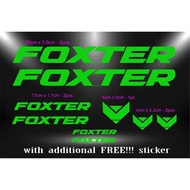 ◧ ◰ ✓ FOXTER bike decals/stickers(color: Lime Green Glossy) - 1set