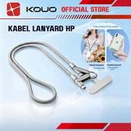 KOUO 2-IN-1 Fast Charging Data Cable Phone Strap Model/ Lanyard With 3 Practical Output Types Travel