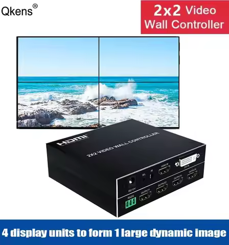 4K 1080p 2x2 Video Wall Controller TV Splicing Box Processor 1x2 1x3 1x4 2x1 3x1 4x1 HDMI 4 Screen S