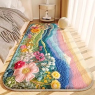 Dopamine Fresh Bedroom Bedside Carpet French Pastoral Style Three-Dimensional Pattern Imitation Cash