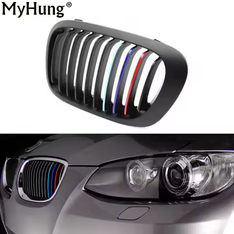 22CM*0.5CM 3pcs Per Set PVC front Grill Stripes decals M power sport stickers for BMW M3 M5 M6 E46 E