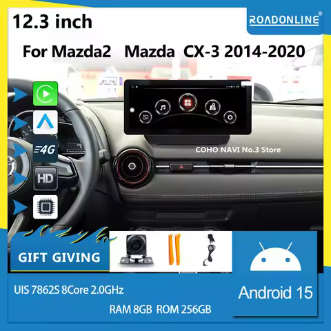 For MAZDA 2 MAZDA2 CX-3 CX3 2014 - 2020 1920*720 Resolution UIS 7862S 8-core 8+256gb Car Navigation 