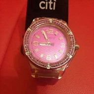 英國品牌avlanche粉紅色水晶手錶90%新50米防水
