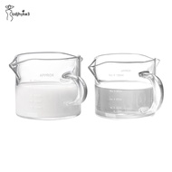 [ Glass Measuring Cup Double Spouts Espresso Cup Drinkware for Coffee Bar