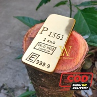Miniatur Emas Batangan 1000 gr Engel Hard London Kuningan Solid 1 pcs