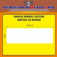 Custom opaque CD Parking Tickets, size 7cm x 16cm, contents 100 sheets