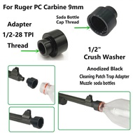 1/2x28 Fuel Filter TPI Cleaning Patch Trap Adapter Muzzle Soda Pop bottles F PC Carbine 9 mm 1/2-20 