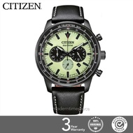 CITIZEN CA4505-21X Eco Drive Chronograph With Green Dial Analog Calf Leather Strap Eco Drive Watch