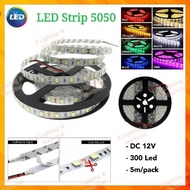 [Ready Stock] 5050 LED Strip Light Waterproof Non-Waterproof DC 12V LED Strip Light Tape Flexible