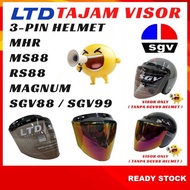Original LTD SGV Tinted/Dark Black/Rainbow Tajam V-Shape Helmet Visor (For MS88, MHR, SGV88, SGV99)