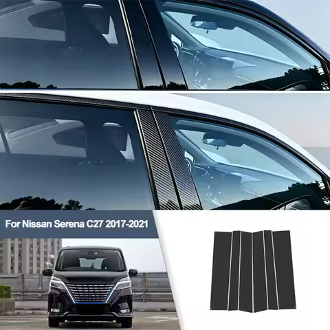 For Nissan Serena C27 2017-2021 B/C Pillar Post Stickers PC Window Middle Pillar Trim Decorative Car