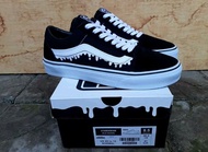 Promo Sepatu vans55 old skool autentic motif Lumer sepatu sekolah hitam putih clasik sepatu kets