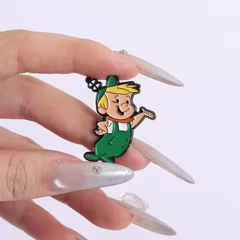 Dog And Boy Enamel Pins 80s 90s Retro Anime Metal Brooches Fashion Lapel Badge Backpack Clothes Jewe
