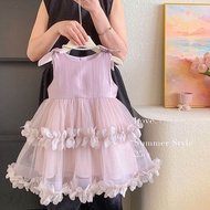 Pink 3D Flower Princess Dress