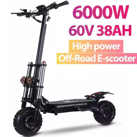 6000W High Power Adult Electric Scooter Off-Road Commute Foldable 60V 38Ah Large Battery 60 Miles Ra
