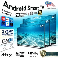 Android Smart TV 32/43/50 Inch Televsion Pintar DVB-T2 MYTV HDMI USB YouTube WIFI 2-4 Tahun Jaminan